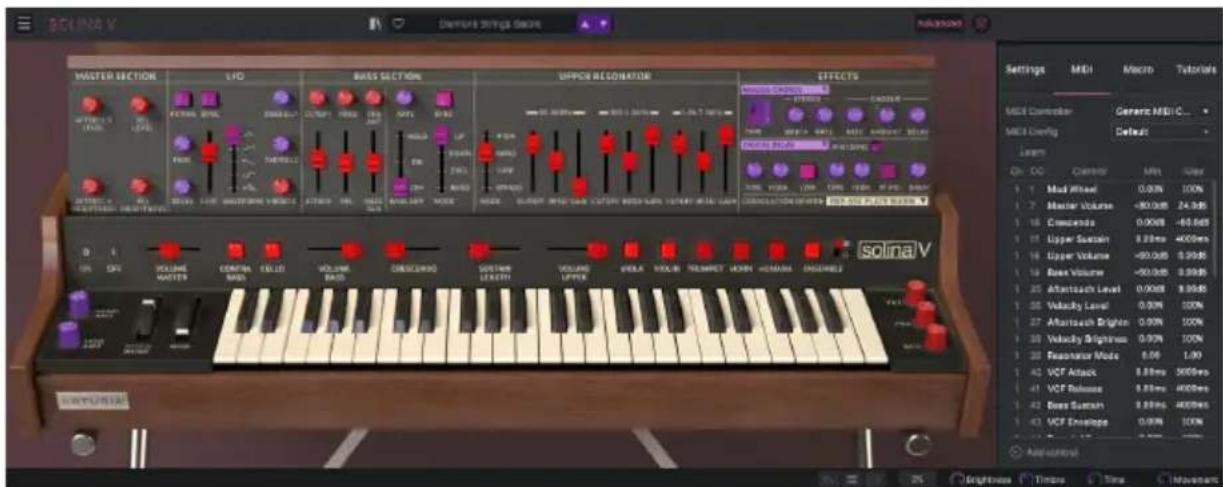 Arturia Solina V - Assigner et retirer des contrôles - 1