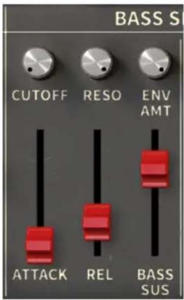 Arturia Solina V - Bass section : contrôles de filtres et d'enveloppes - 1