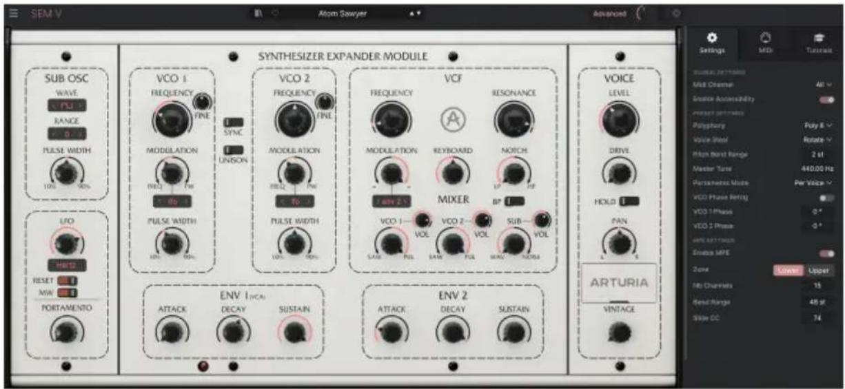 Arturia Sem V - USER INTERFACE - 1