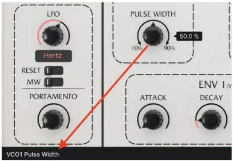 Arturia Sem V - Parameter descriptions - パラメーた一名の表示 - 1
