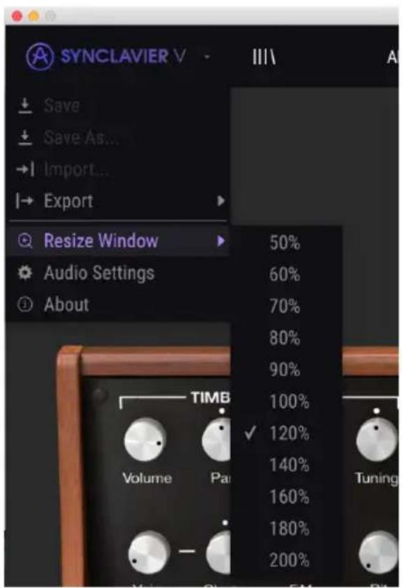 Arturia Synclavier V - Resize Window - 1