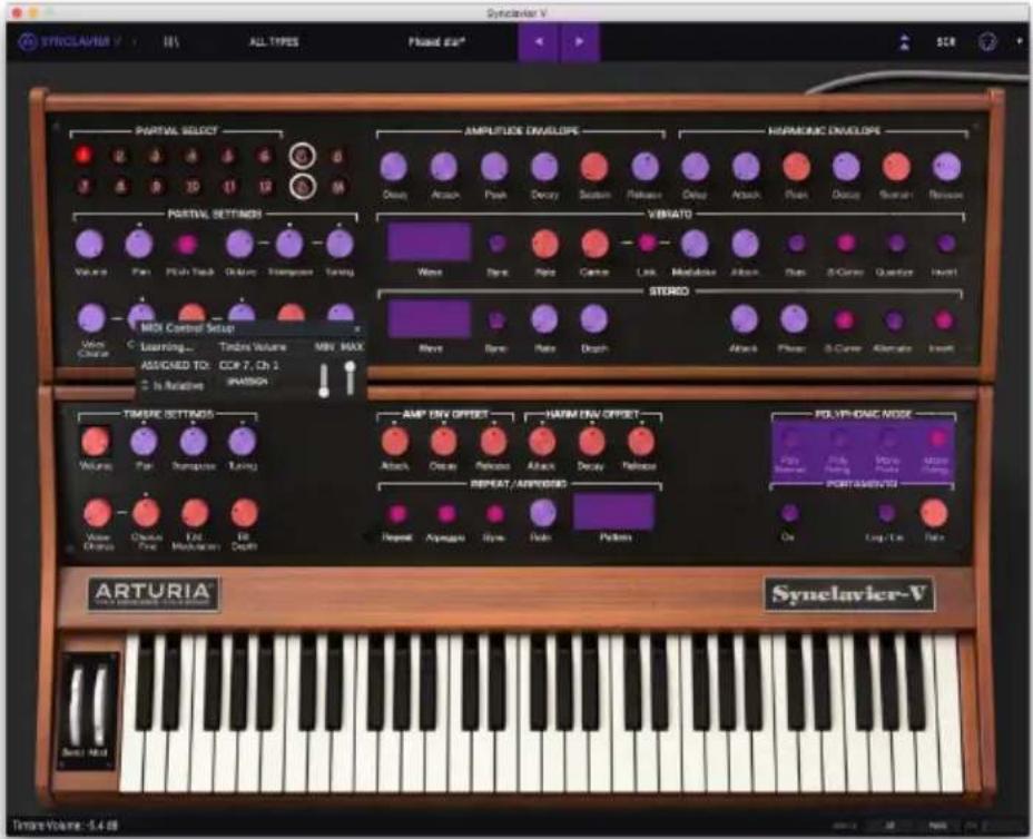 Arturia Synclavier V - Le Mode MIDI Learn - 2