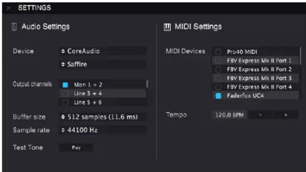 Arturia Stage73 V2 - Audio Midi Settings : Mac OS X - 1