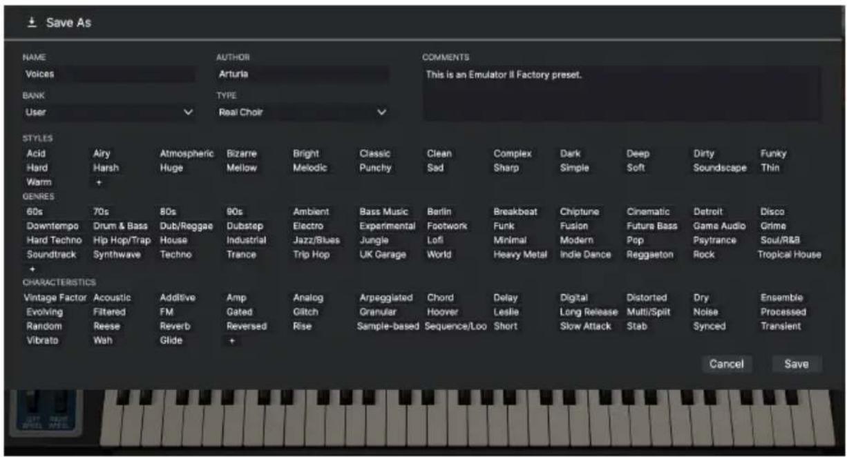 Arturia Stage73 V2 - Le menu - 2