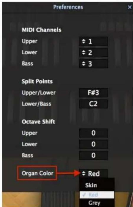 Arturia VOX Continental V - Choix de la couleur de l'orgue - 1