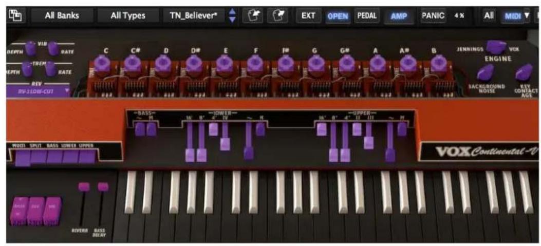 Arturia VOX Continental V - Affectation des commandes MIDI - 1