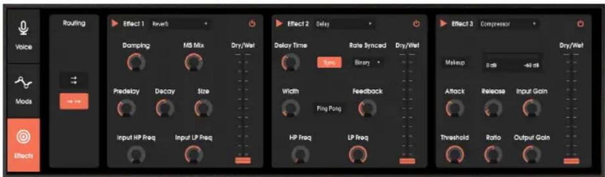Arturia Vocoder V - L'onglet Effects - 1