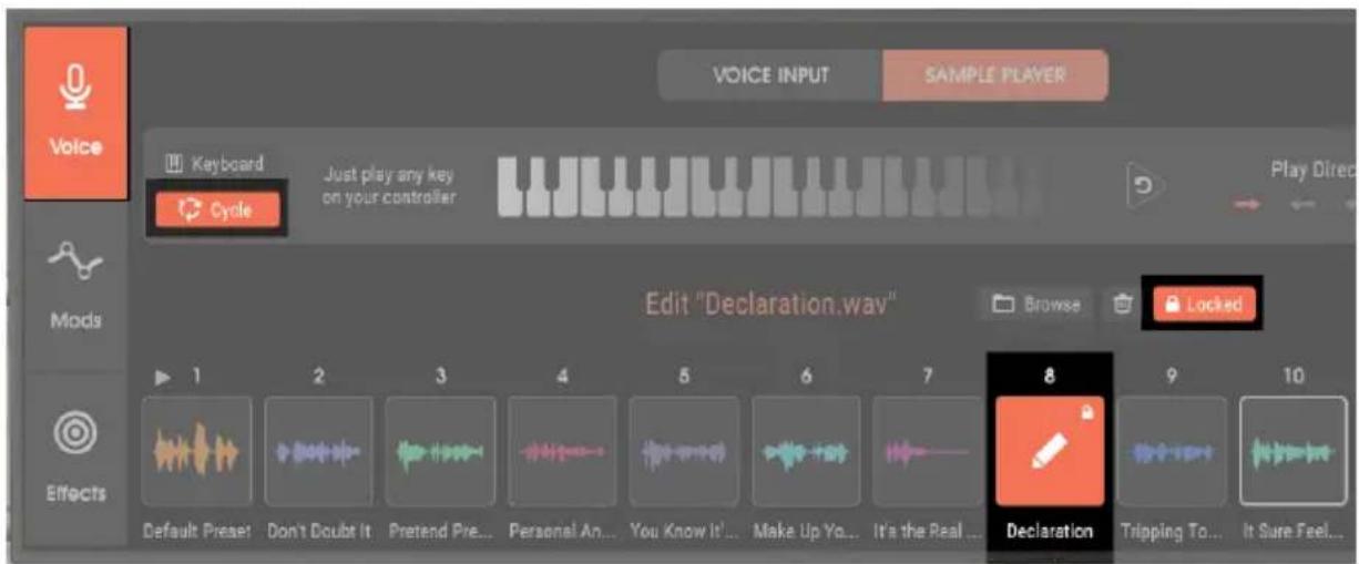Arturia Vocoder V - Verrouiller la position d'un échantillon - 1