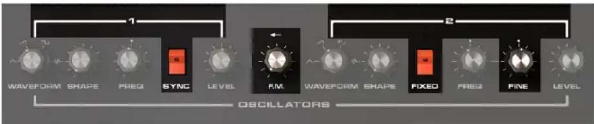 Arturia Vocoder V - Les contrôles spécifiques du VCO1 et du VCO2 - 1