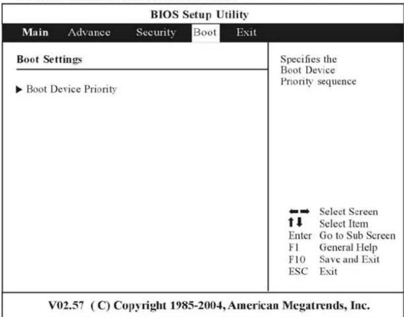 ECS 600L - Le menu de démarrage "boot - 1