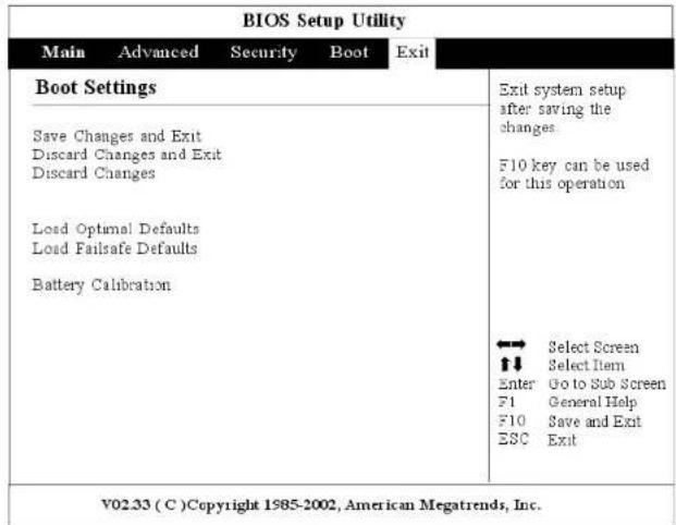 ECS G553 - Le menu quitter "Exit" - 1