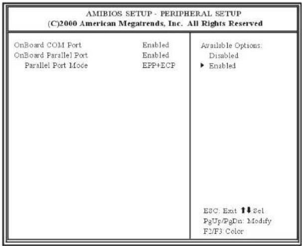 ECS G320 - Le menu "Peripheral Setup" (configuration des péripériques) - 1