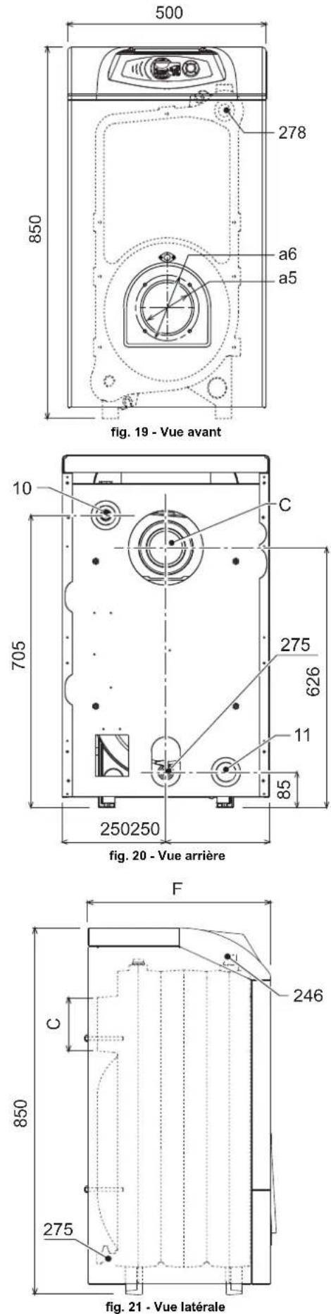 FERROLI Atlas D - Dimensions, raccords et composants principaux - 1