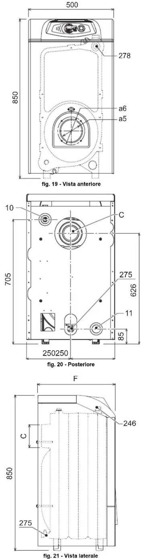 FERROLI Atlas D - Dimensioni, attacchi e componenti principali - 1
