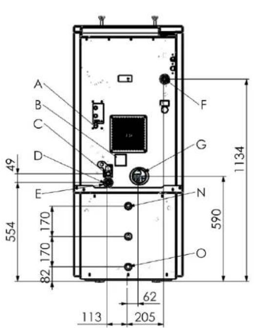 FERROLI AT 18 - Dimensions du poèle AT 18 - 1