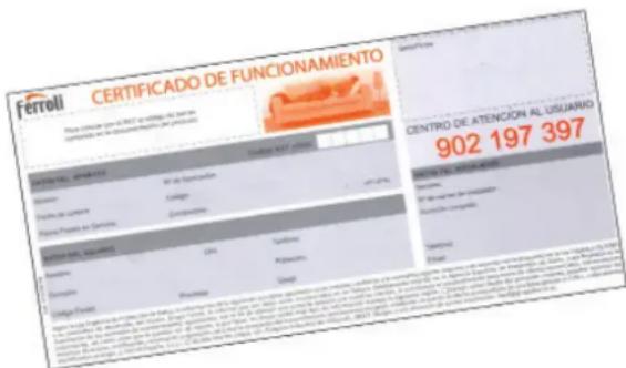 FERROLI Bluehelix B 35 - Certificado de garantía - 1