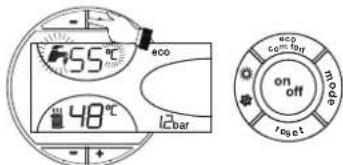 55°C 48°C 12bar on off eco com lod on focet