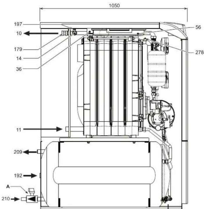 FERROLI Atlas D Eco K Unit - Dimensions, raccords et composants principaux - 3