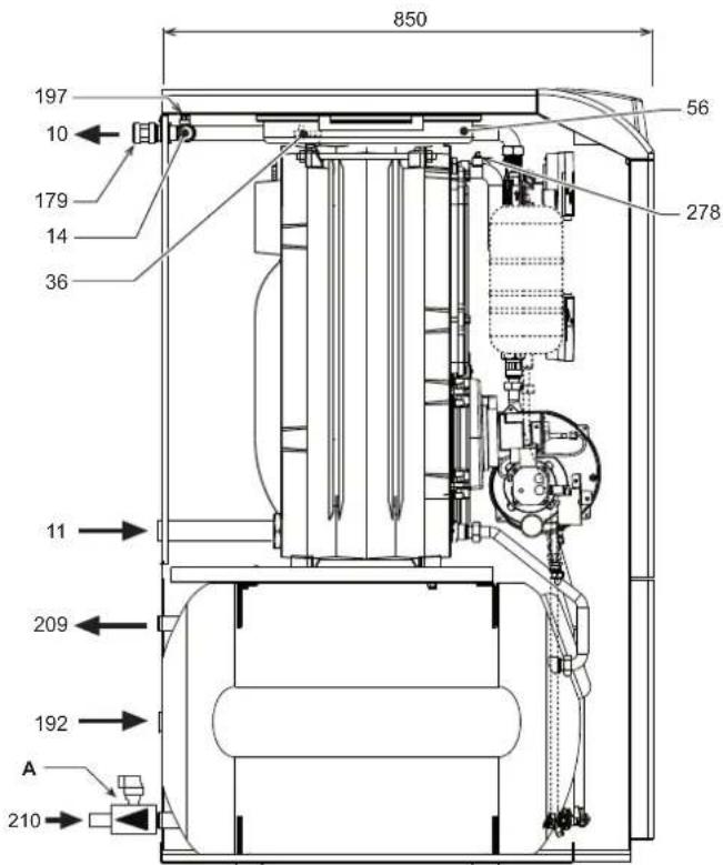 FERROLI Atlas D Eco K Unit - Dimensions, raccords et composants principaux - 2