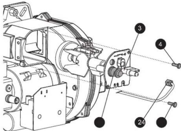 FERROLI Atlas D Eco K Unit - Accessing the electrode and nozzle - 1