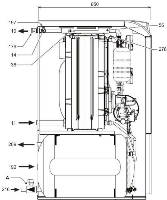 FERROLI Atlas D Eco K Unit - Afmetingen, aansluitingen en hoofdcomponenten - 2