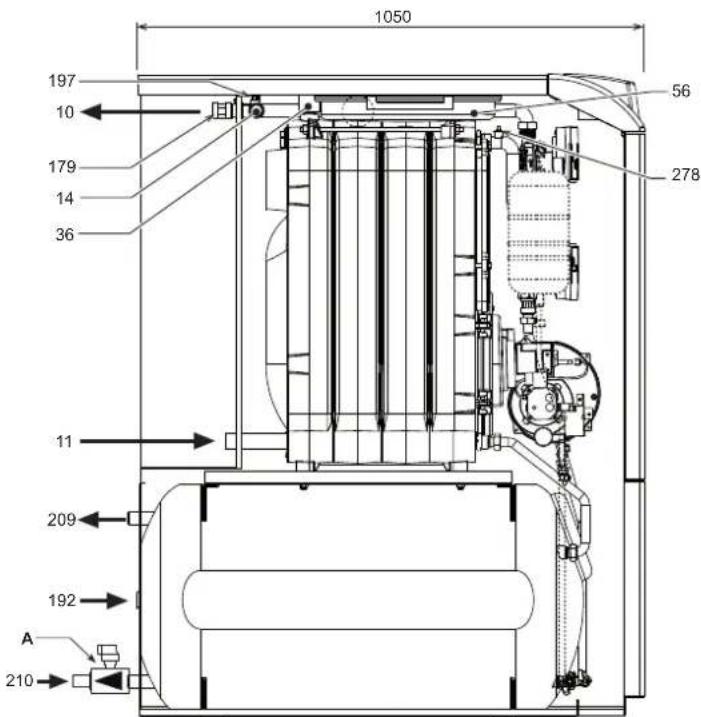 FERROLI Atlas D Eco K Unit - Afmetingen, aansluitingen en hoofdcomponenten - 3