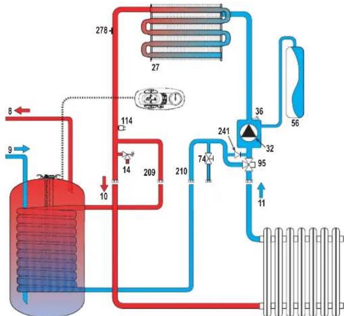 FERROLI Divatech D - Connection to a storage tank for domestic hot water - 1