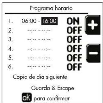 FERROLI Opera - Programación del horario - 9