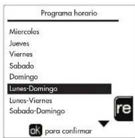FERROLI Opera - Programación del horario - 2