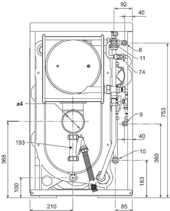 FERROLI Atlas D ECO 34 COND SI UNIT - Dimensiones, conexiones y componentes principales - 2