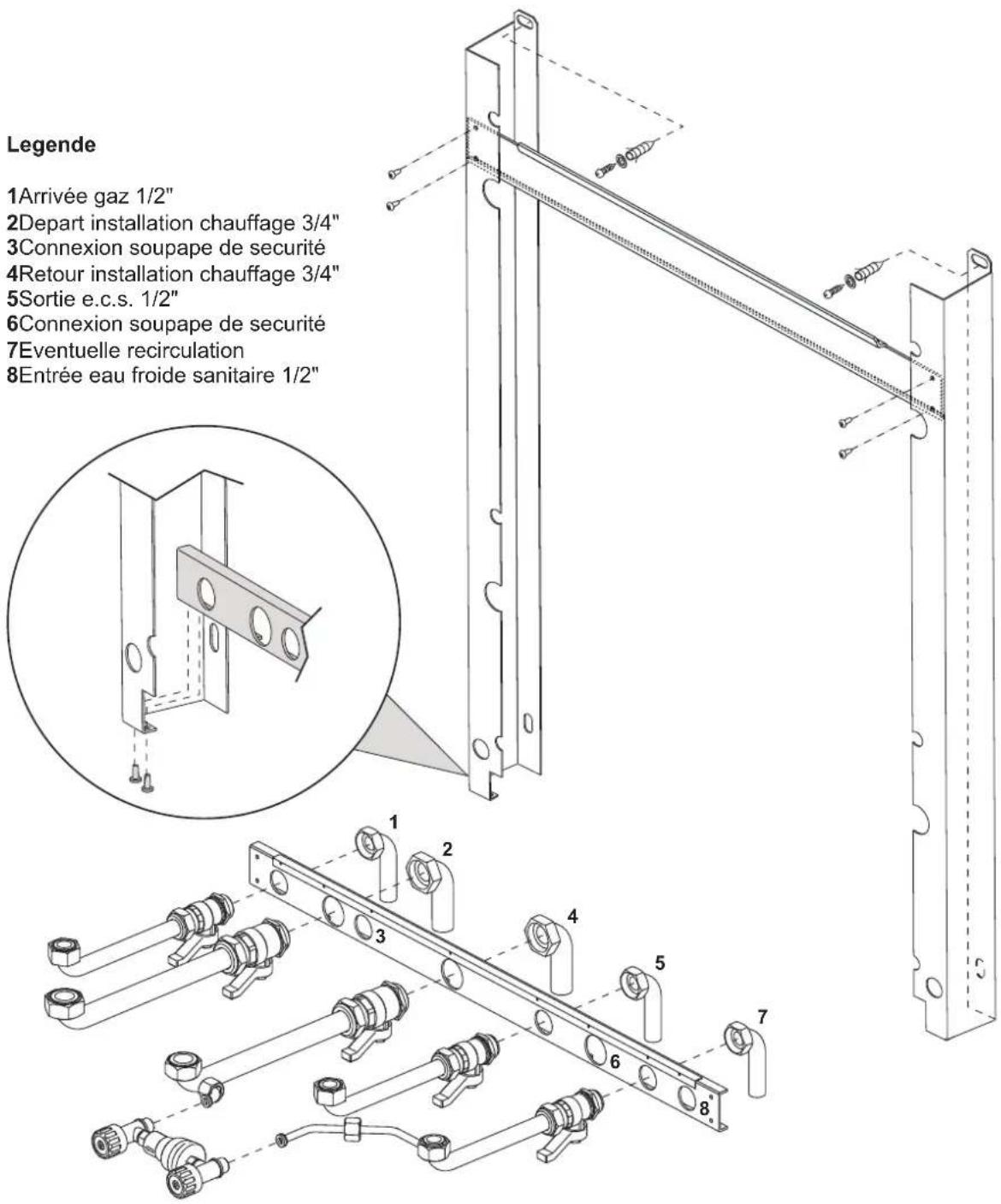 FERROLI Bluehelix Top RRT K 50 - Kit Gabarit de montage (option) - 1