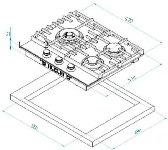 ROSIERES RTG 95 SQF IN - Elektrische kookplaten/Glaskeramik verwarmings-elementen - 40