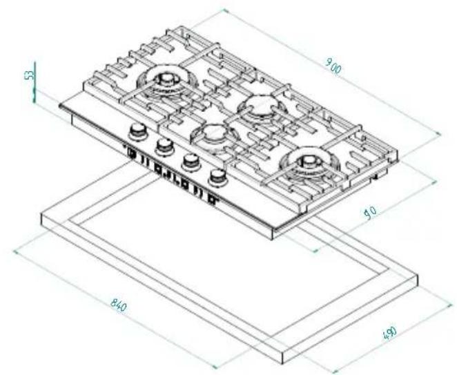 ROSIERES RTG 95 SQF IN - Elektrische kookplaten/Glaskeramik verwarmings-elementen - 46