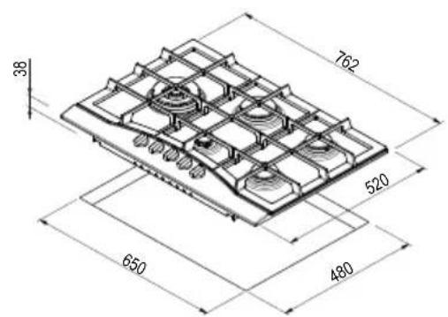 ROSIERES RTG 95 SQF IN - Elektrische kookplaten/Glaskeramik verwarmings-elementen - 106