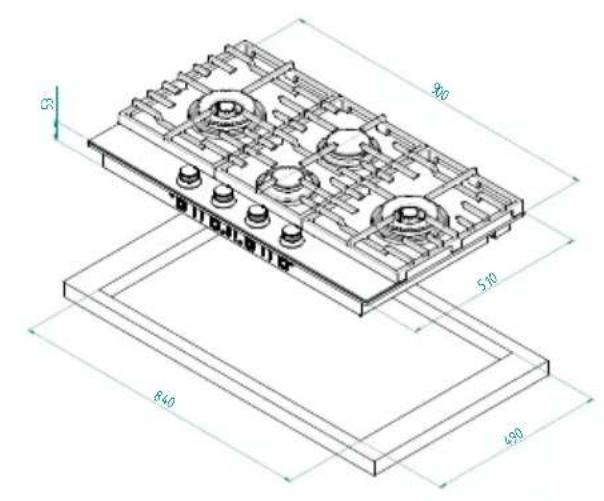 ROSIERES RTG 95 SQF IN - Elektrische kookplaten/Glaskeramik verwarmings-elementen - 44