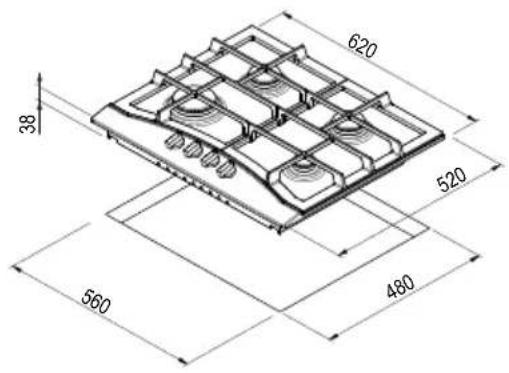 ROSIERES RTG 95 SQF IN - Elektrische kookplaten/Glaskeramik verwarmings-elementen - 100