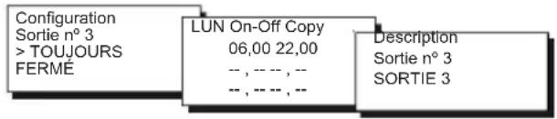 Fantini Cosmi EV91D - SOUS-MENU « CONFIGURATION DE LA SORTIE 3 » - 1