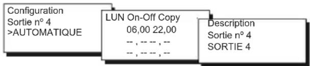 Fantini Cosmi EV91D - SOUS-MENU « CONFIGURATION DE LA SORTIE 4 » - 1