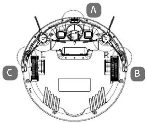 MEDION MD 18510 - Sensoren op stofzuigrobot - 1