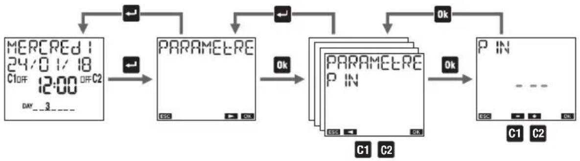 Vemer memo BT1 - Menu de réglage du PIN de protection - 1