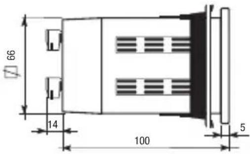 Vemer HT JK2P7A - DIMENSIONS PANNEAU ARRIERE 72x72 mm - 2