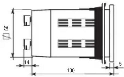 Vemer HT NiPt1P3A - DIMENSIONS PANNEAU ARRIERE 72x72 mm - 2