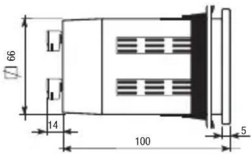 Vemer PR2P7A - DIMENSIONS PANNEAU ARRIERE 72x72 mm - 2