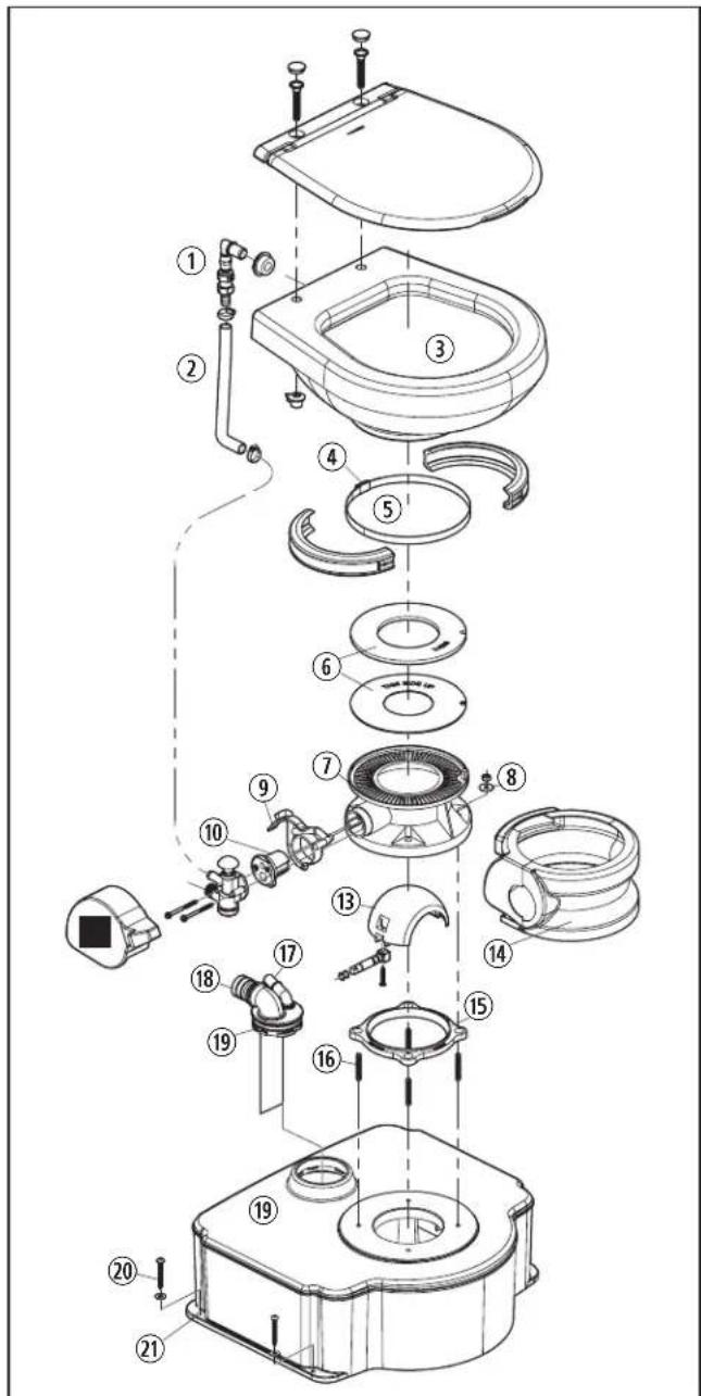 DOMETIC M65700 - Lage der Komponenten - 1