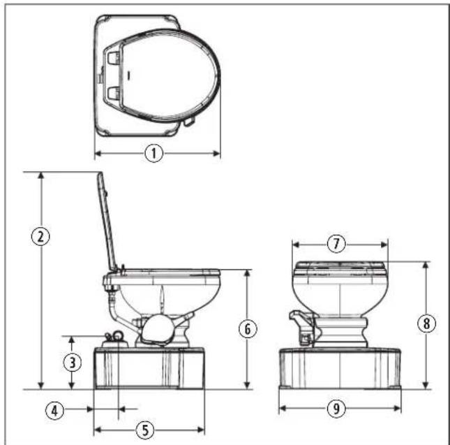 DOMETIC M65700 - Toilet Dimensions - 2