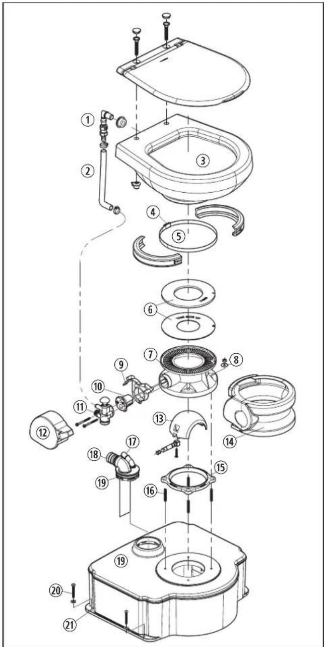 DOMETIC M65700 - Komponentplaceringer - 1
