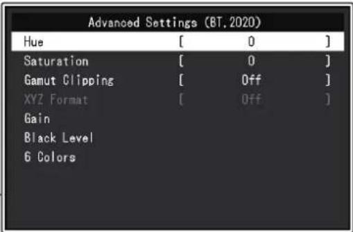 EIZO ColorEdge CG2700S - Lorsque mode couleur est standard mode (user / bt.2020 / bt.709 / dci-p3 / pq_dci-p3 / hlg_bt.2100 / adobergb / srgb / sync_signal) - 2