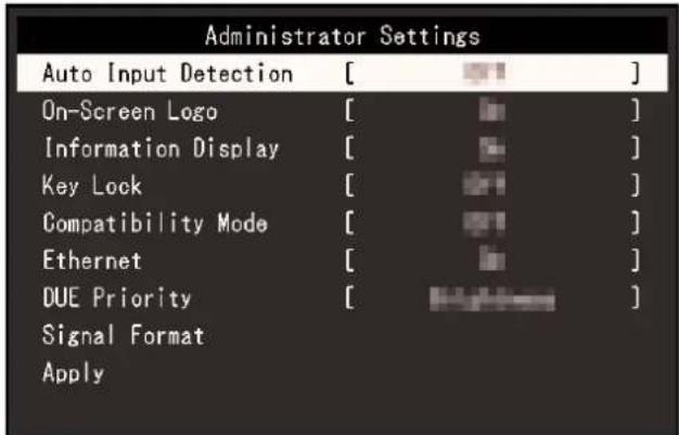 EIZO ColorEdge CG2700S - Fonctionnement de base du menu « réglages administrateur - 2