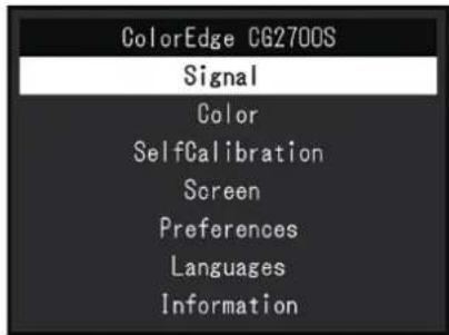 EIZO ColorEdge CG2700S - Fonctionnement de base du menu réglage - 1
