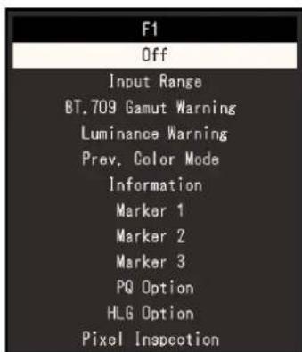 EIZO ColorEdge CG2700S - Attribution d'une fonction à une touche personnalisée - 5